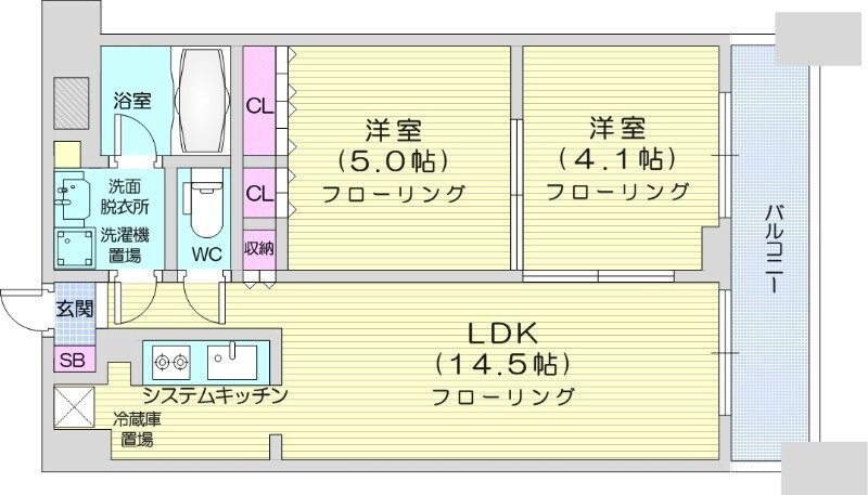 西１１丁目駅 徒歩10分 10階の物件間取画像