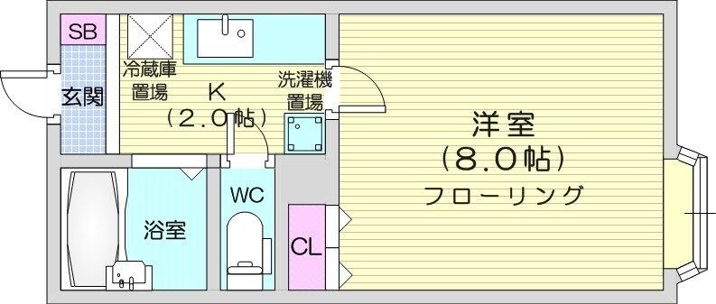 北１３条東駅 徒歩5分 4階の物件間取画像