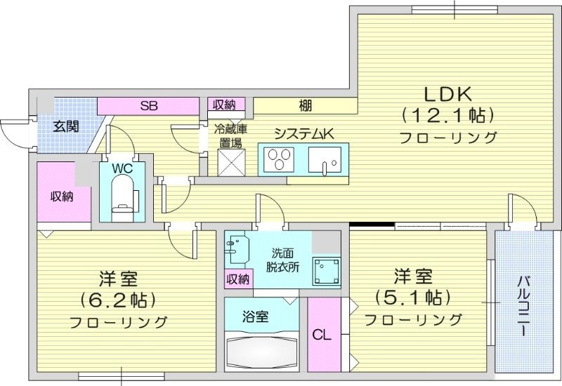 幌平橋駅 徒歩13分 2階の物件間取画像