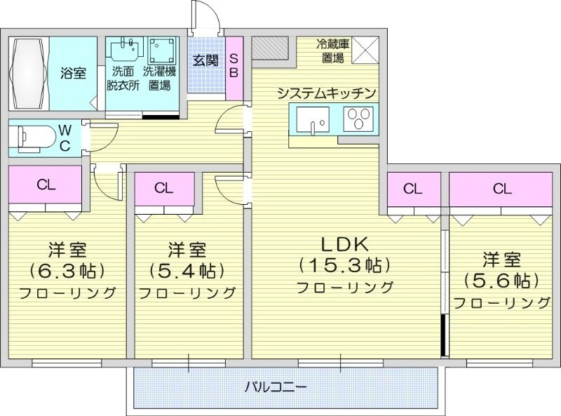 発寒南駅 徒歩9分 2階の物件間取画像