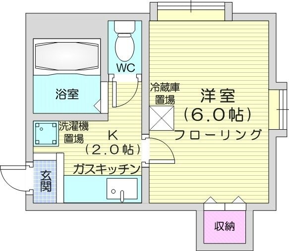 西線１６条駅 徒歩7分 3階の物件間取画像