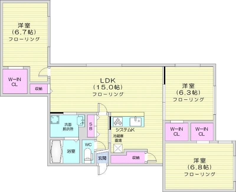 西２８丁目駅 徒歩8分 2階の物件間取画像