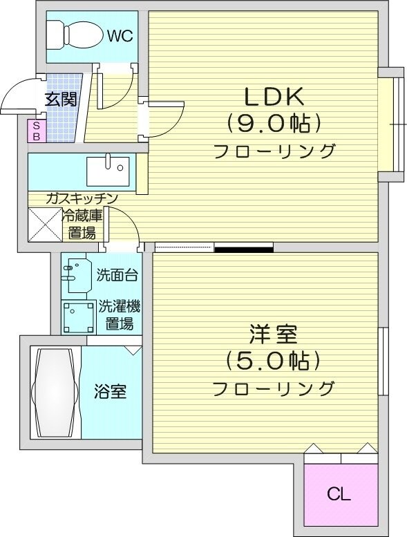 新琴似駅 徒歩29分 1階の物件間取画像