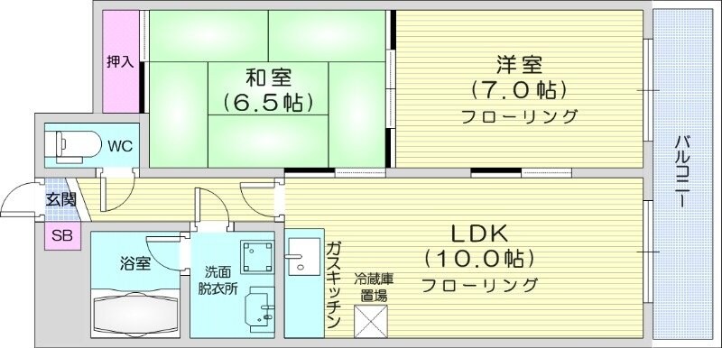 新道東駅 徒歩2分 4階の物件間取画像