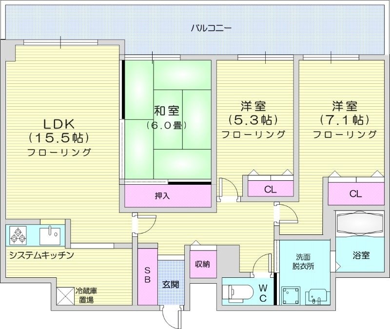 バスセンター前駅 徒歩5分 12階の物件間取画像