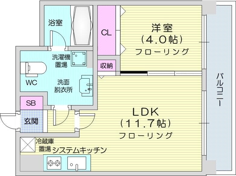 中島公園駅 徒歩2分 3階の物件間取画像