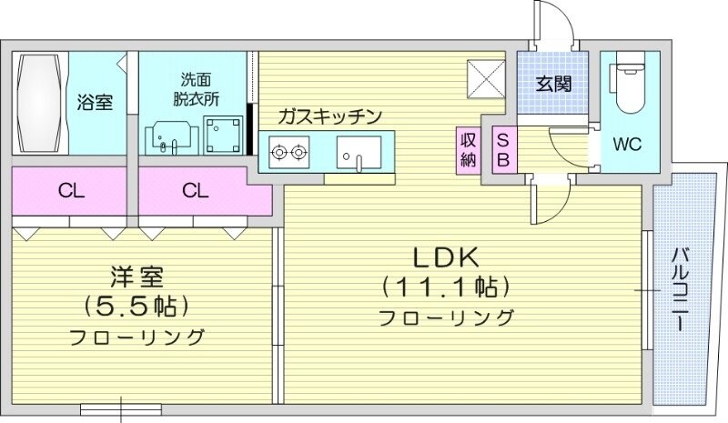 グランメール北大前の物件間取画像