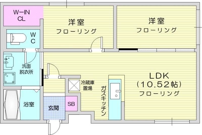 北３４条駅 徒歩5分 4階の物件間取画像