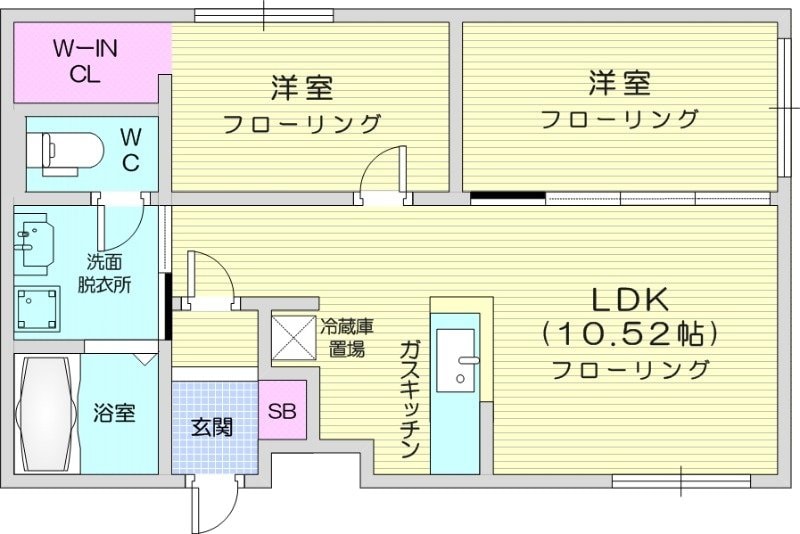 北３４条駅 徒歩5分 5階の物件間取画像