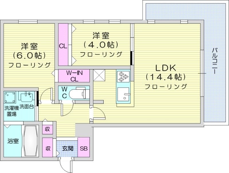 北１８条駅 徒歩6分 3階の物件間取画像