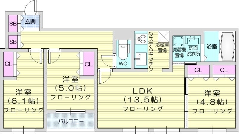 幌平橋駅 徒歩27分 4階の物件間取画像