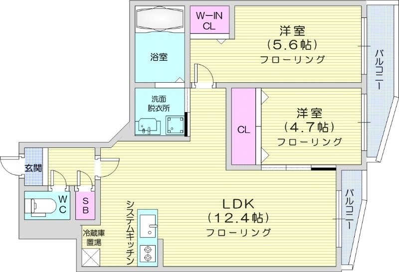 さっぽろ駅 徒歩6分 2階の物件間取画像