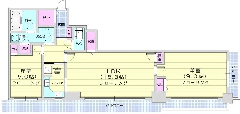 西１８丁目駅 徒歩7分 5階の物件間取画像