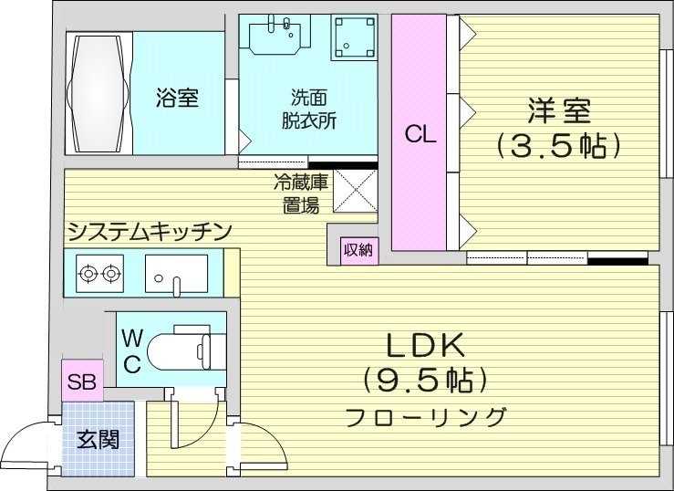 菊水駅 徒歩6分 4階の物件間取画像