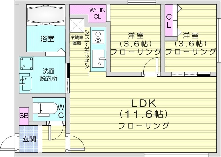 菊水駅 徒歩6分 1階の物件間取画像