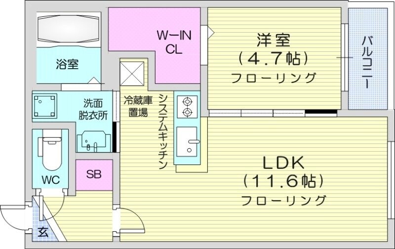 さっぽろ駅 徒歩10分 5階の物件間取画像