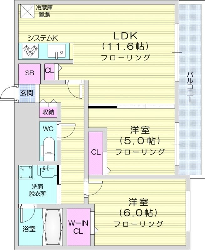 幌平橋駅 徒歩14分 4階の物件間取画像