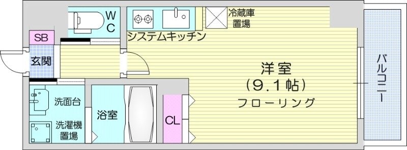 北１３条東駅 徒歩5分 6階の物件間取画像