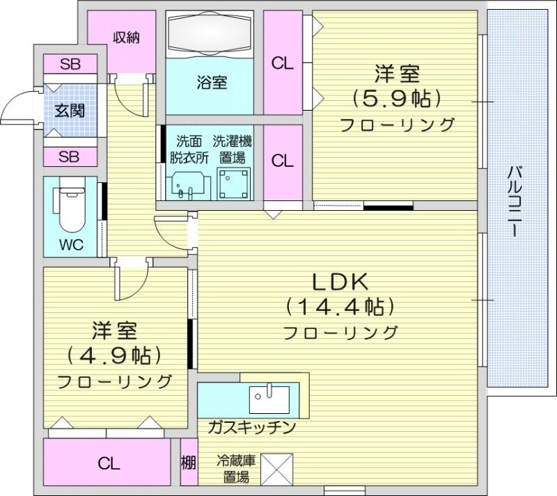 静修学園前駅 徒歩5分 3階の物件間取画像