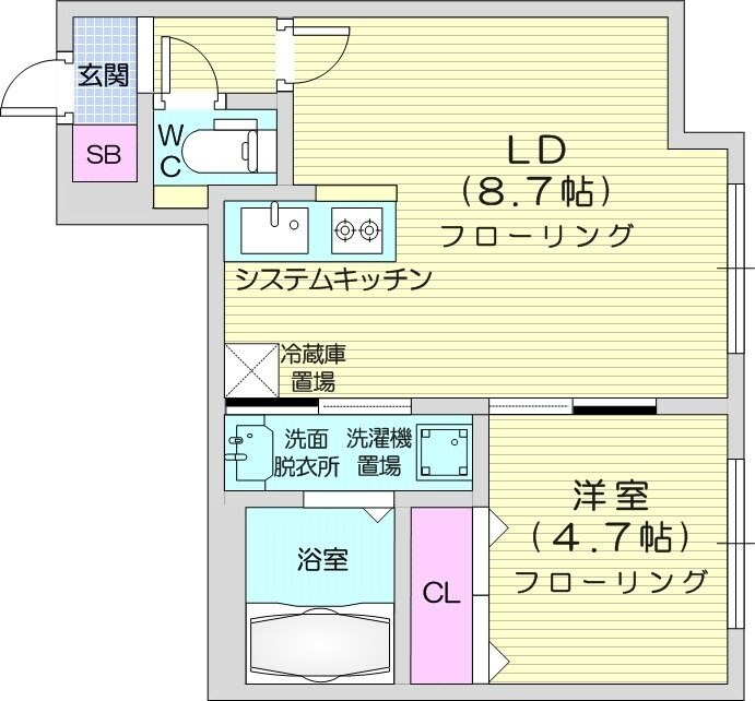 二十四軒駅 徒歩5分 4階の物件間取画像