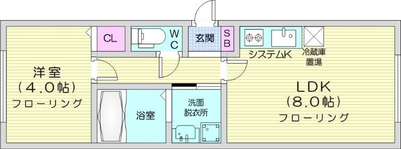 南郷１３丁目駅 徒歩1分 3階の物件間取画像