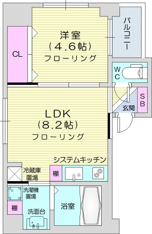 北１８条駅 徒歩7分 4階の物件間取画像