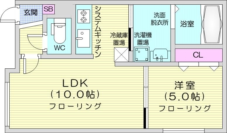 発寒南駅 徒歩14分 1階の物件間取画像