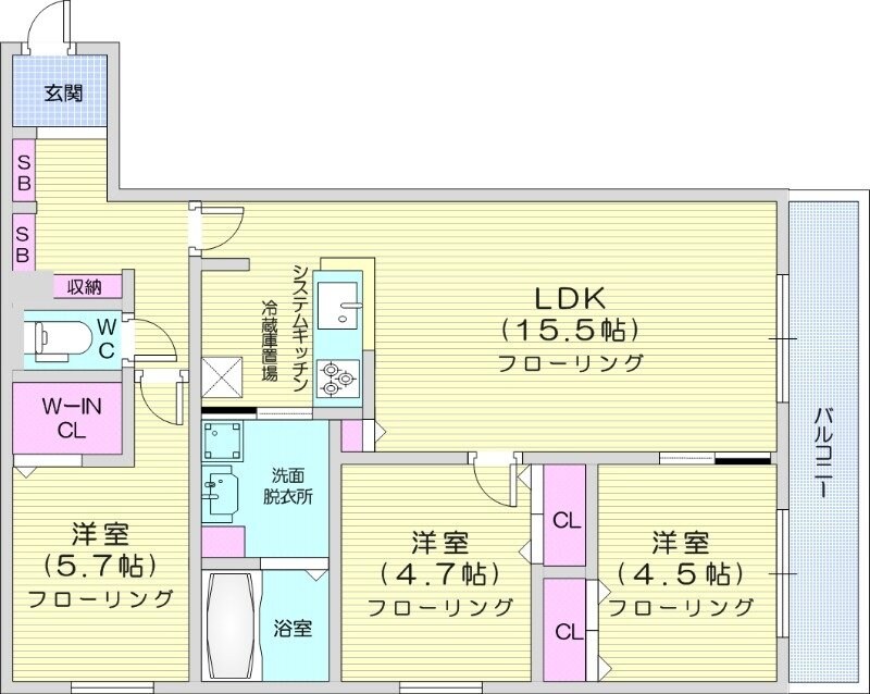 北１３条東駅 徒歩1分 3階の物件間取画像