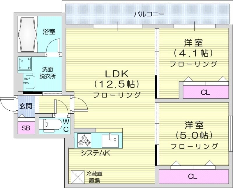 二十四軒駅 徒歩6分 3階の物件間取画像