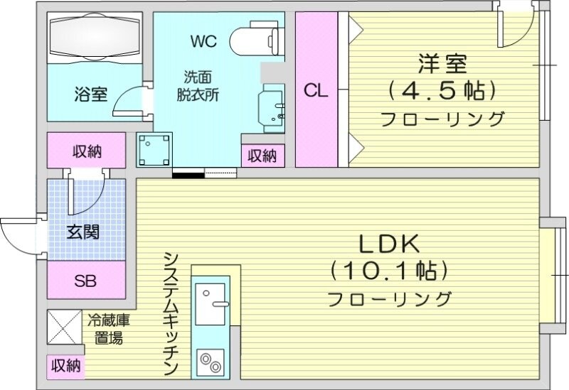 麻生駅 徒歩3分 4階の物件間取画像