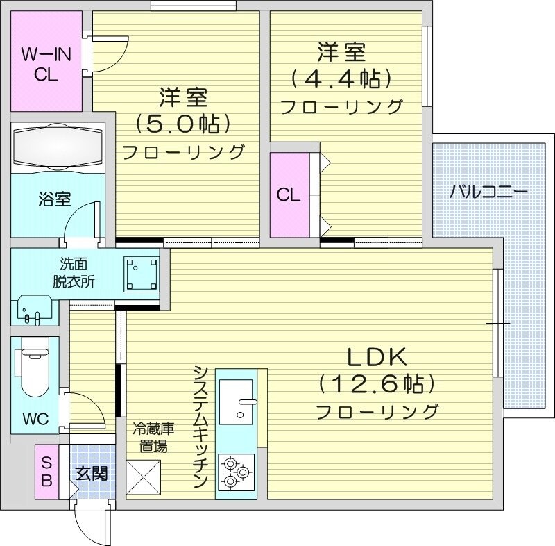 二十四軒駅 徒歩6分 4階の物件間取画像