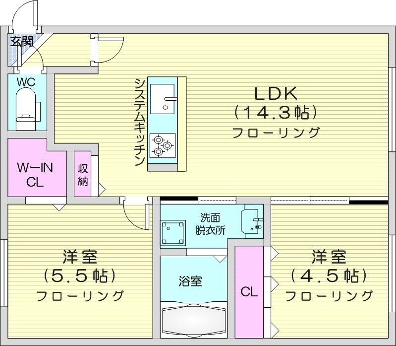 東札幌駅 徒歩7分 4階の物件間取画像