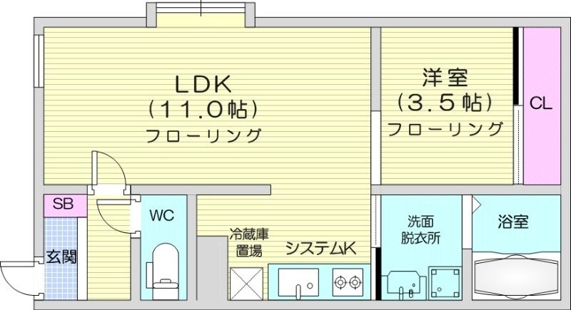 西１１丁目駅 徒歩11分 3階の物件間取画像