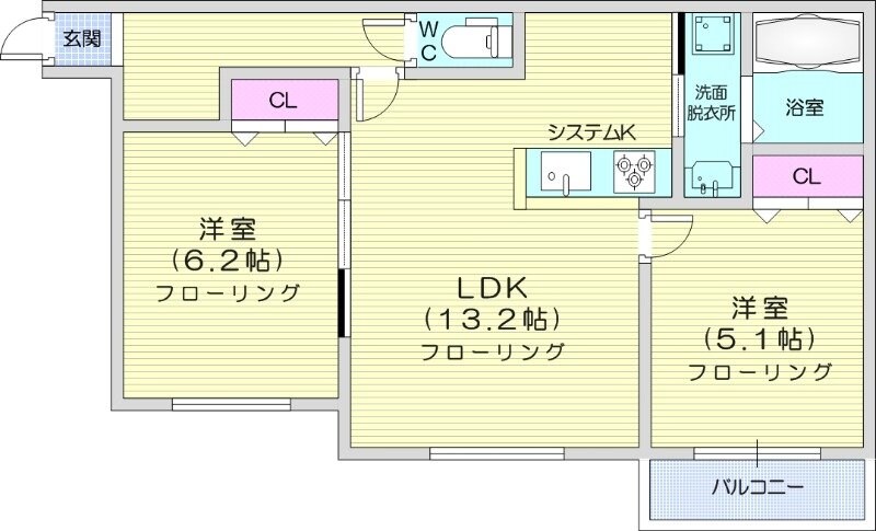 菊水駅 徒歩3分 3階の物件間取画像