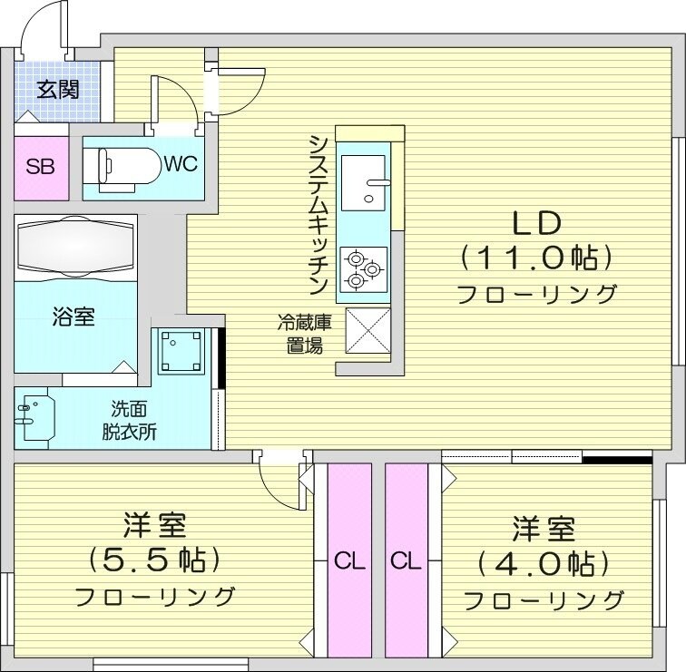 琴似駅 徒歩6分 4階の物件間取画像