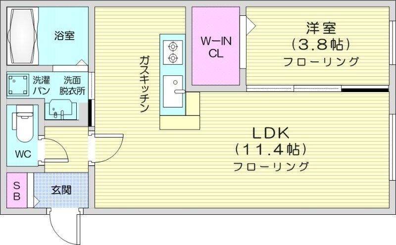 麻生駅 徒歩10分 4階の物件間取画像