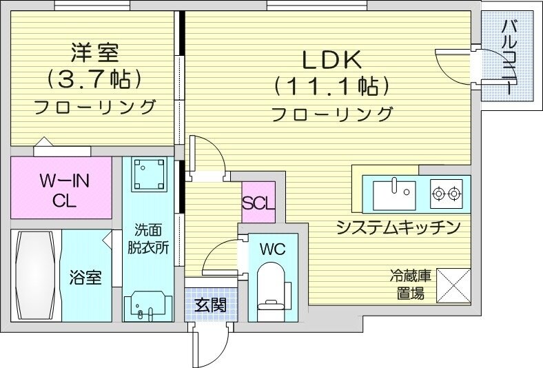 琴似駅 徒歩8分 2階の物件間取画像