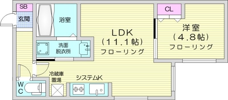 南郷７丁目駅 徒歩4分 5階の物件間取画像