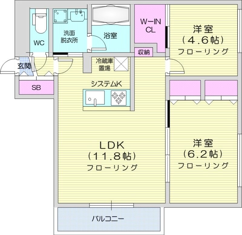 菊水駅 徒歩5分 2階の物件間取画像