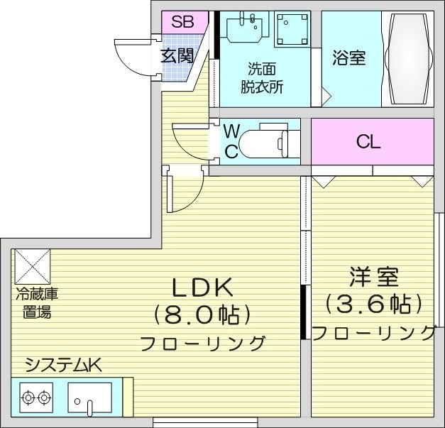 南郷１３丁目駅 徒歩4分 4階の物件間取画像