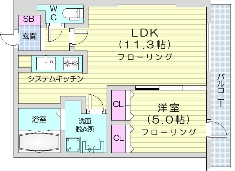 バスセンター前駅 徒歩10分 2階の物件間取画像