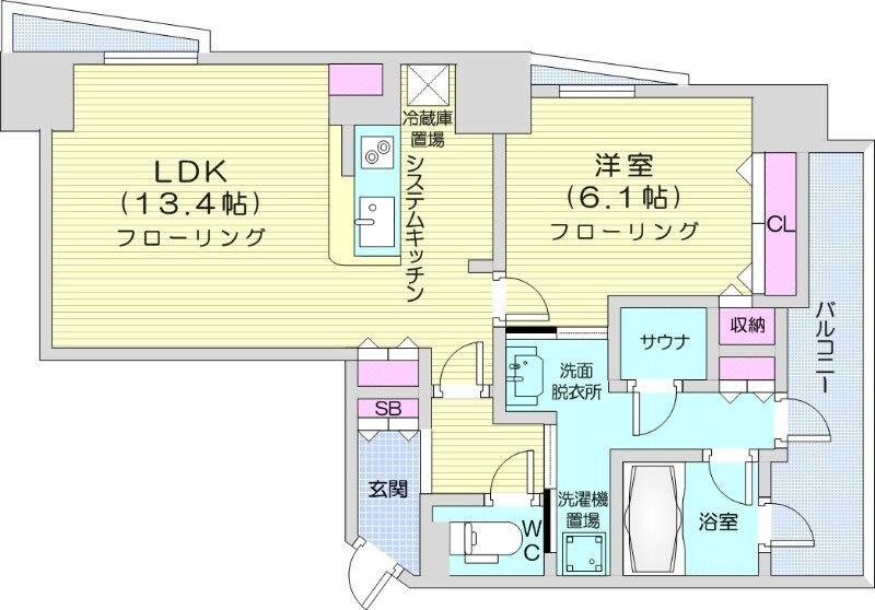 北広島駅 徒歩4分 8階の物件間取画像