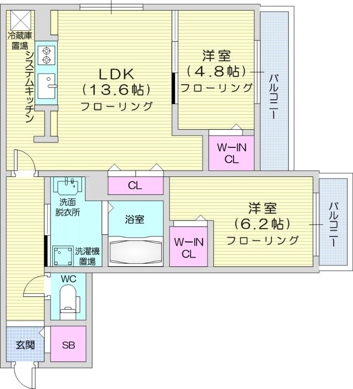 琴似駅 徒歩8分 3階の物件間取画像