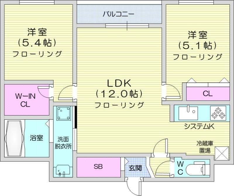 東札幌駅 徒歩6分 2階の物件間取画像