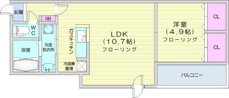 麻生駅 徒歩5分 3階の物件間取画像