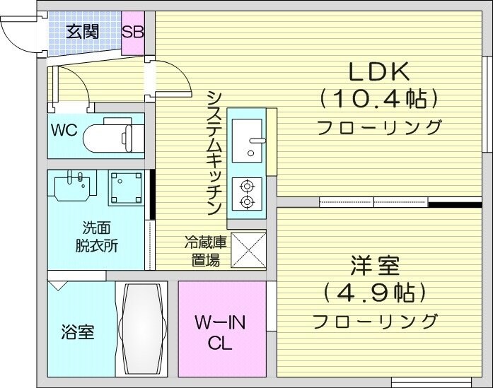 南郷７丁目駅 徒歩4分 4階の物件間取画像