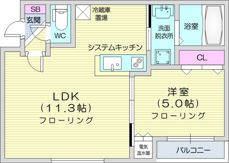 北１３条東駅 徒歩4分 4階の物件間取画像