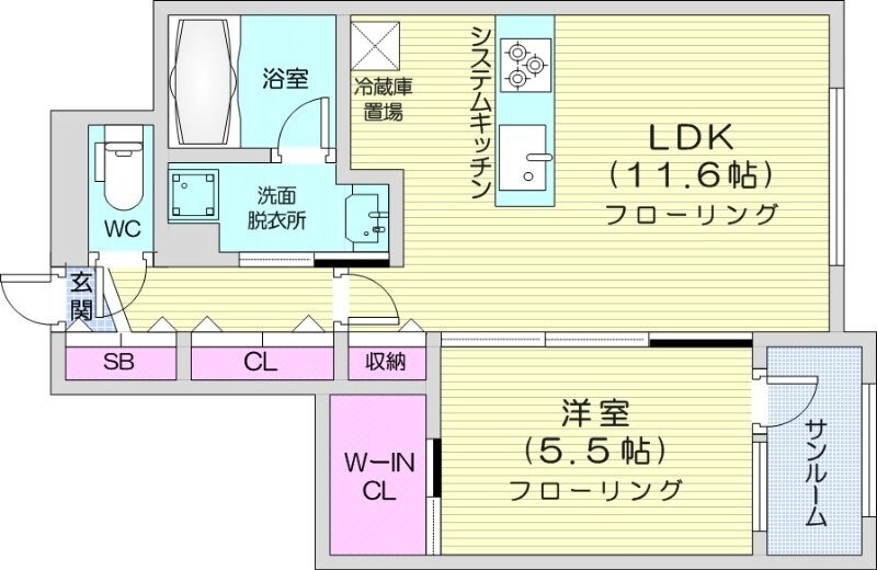 菊水駅 徒歩5分 4階の物件間取画像