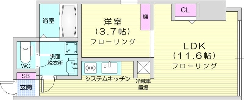 西１１丁目駅 徒歩5分 6階の物件間取画像