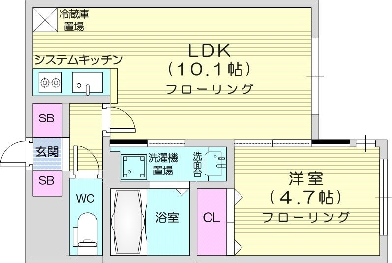 北２４条駅 徒歩10分 2階の物件間取画像